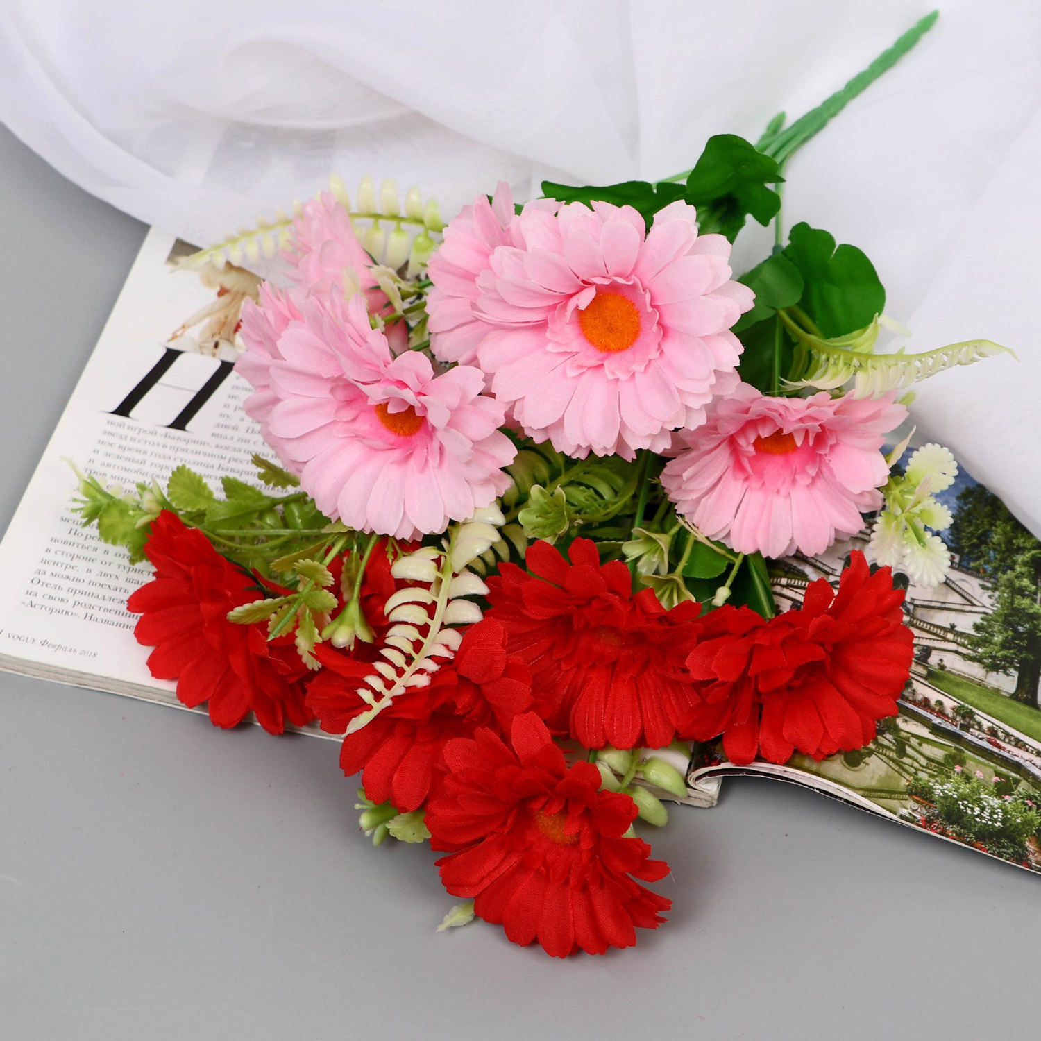 Букет "Ромашка пышная" 7х28 см, микс  9913361