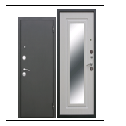 Дверь металлическая 6 см Царское зеркало Серебро Белый ясень 860х2050 ПРАВАЯ ФЕРРОНИ *1