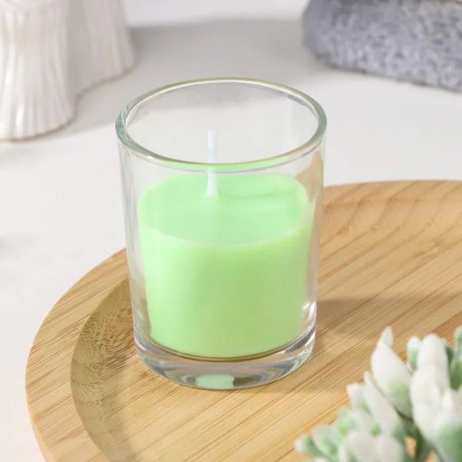 Свеча ароматическая в стакане "Нюд", 5х6 см, яблоко 7779525 Свеча ароматическая в стакане "Нюд", 5х6 см, яблоко 7779525