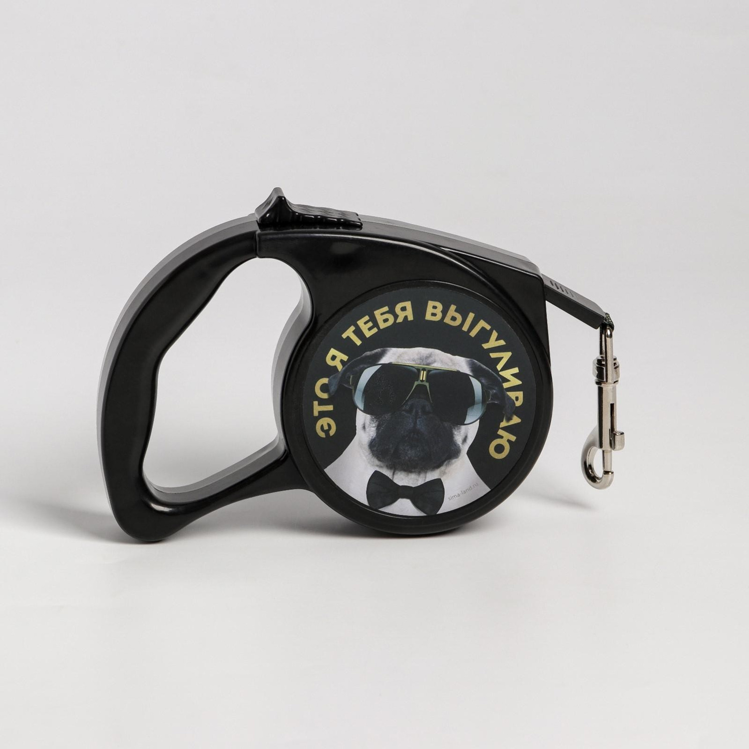 Рулетка "Это я тебя выгуливаю" 3 м, вес животного до 12 кг, черная   5485832