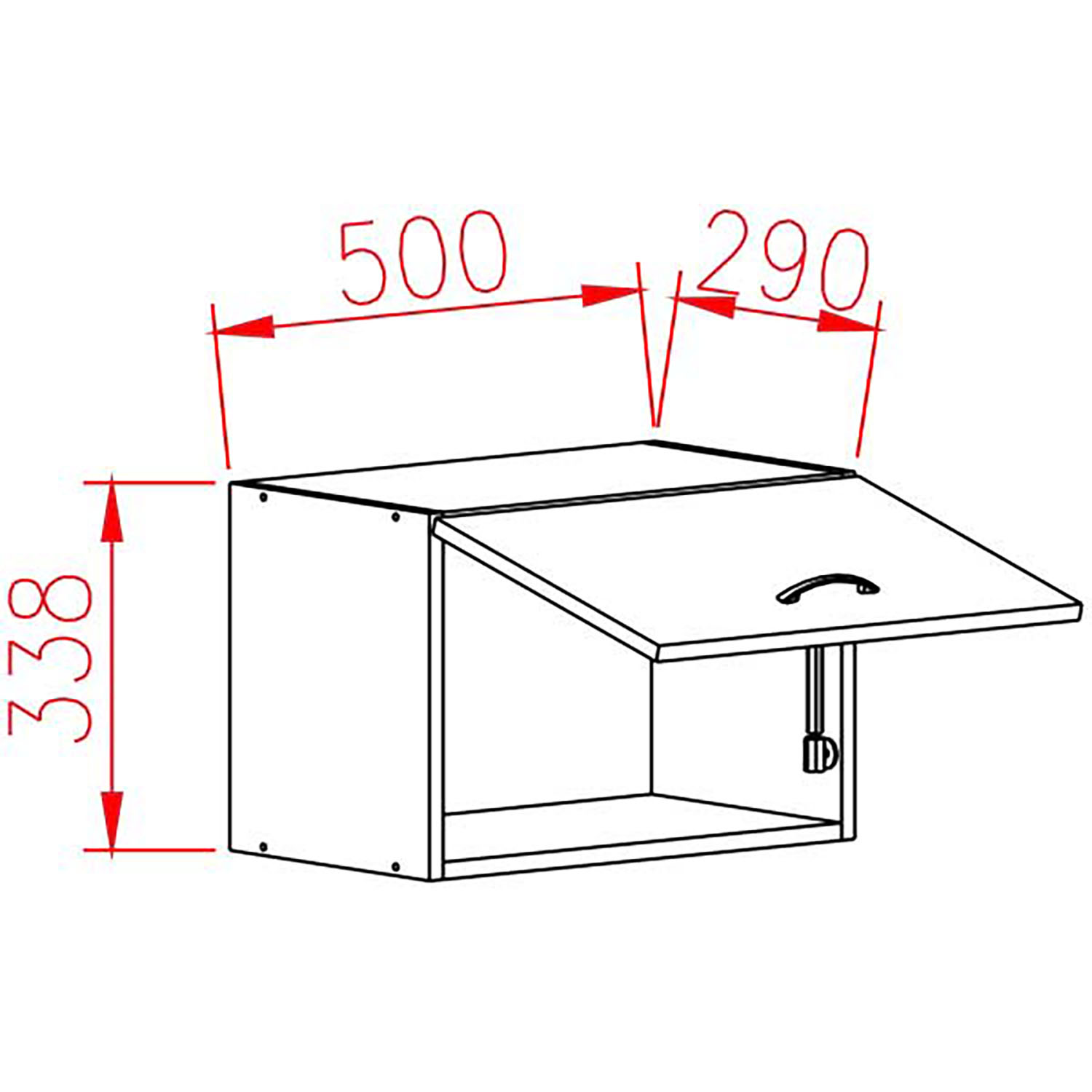 Шкаф навесной 500х338х290 мм BROZEX-WOOD Liberty, для вытяжки, с дверцей, белый