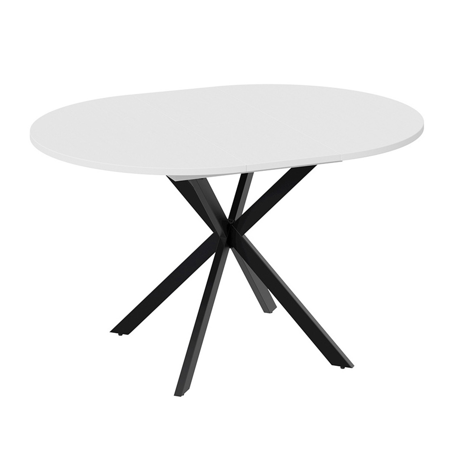 Стол обеденный круглый раздв.Мэдисон d1000(+315)мм h750мм Белый/Черный Муар ТриЯ*1