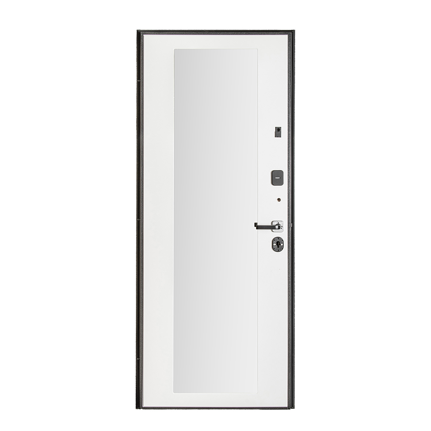 Дверь входная 2050х860х95 мм Дверной континент Брест, с зеркалом, правая, серебристый антик/белый матовый Дверь входная 2050х860х95 мм Дверной континент Брест, с зеркалом, правая, серебристый антик/белый матовый