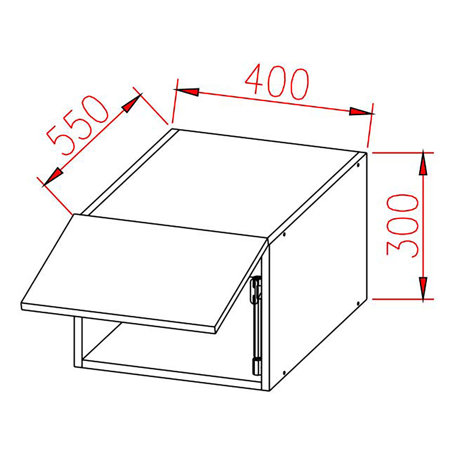 Шкаф навесной 400х300х550 мм BROZEX-WOOD Next, 3 ярус, графит / дуб вотан