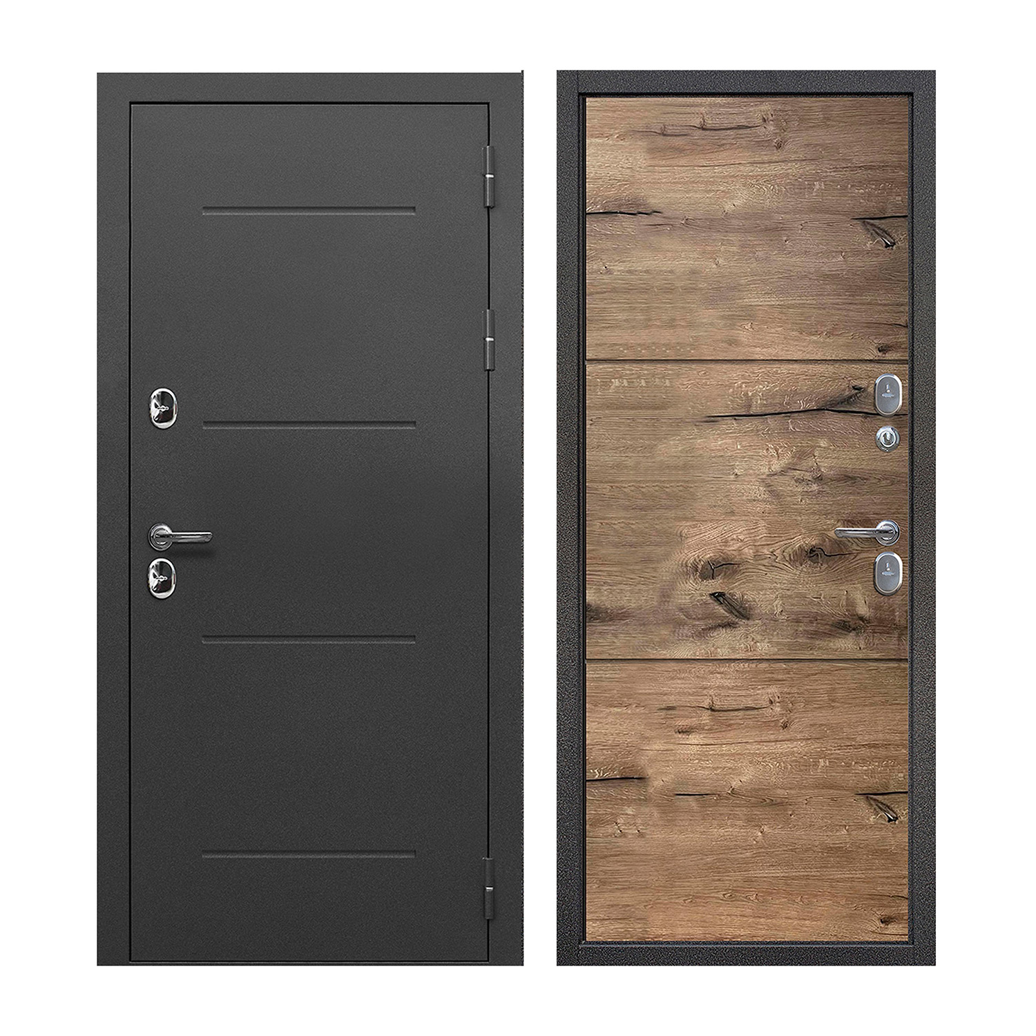 Дверь металлическая 11 см ISOTERMA Серебро Канадский Дуб 960х2050 ПРАВАЯ ТЕРМОРАЗРЫВ *1