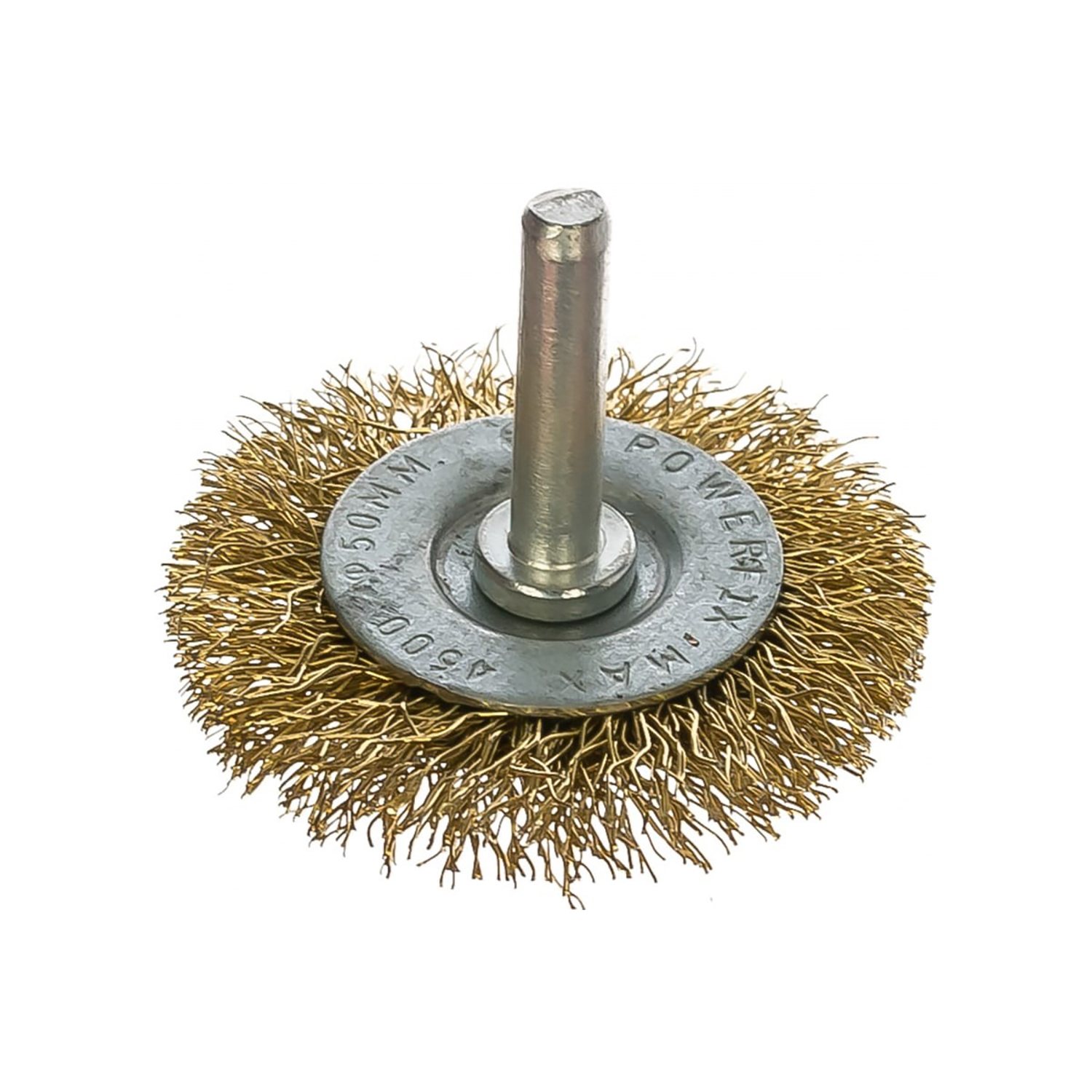 Щетка для дрели плоская крученая с хвостовиком латунированная 75мм VIRA  (арт.570075) *1 Щетка для дрели плоская крученая с хвостовиком латунированная 75мм VIRA  (арт.570075) *1