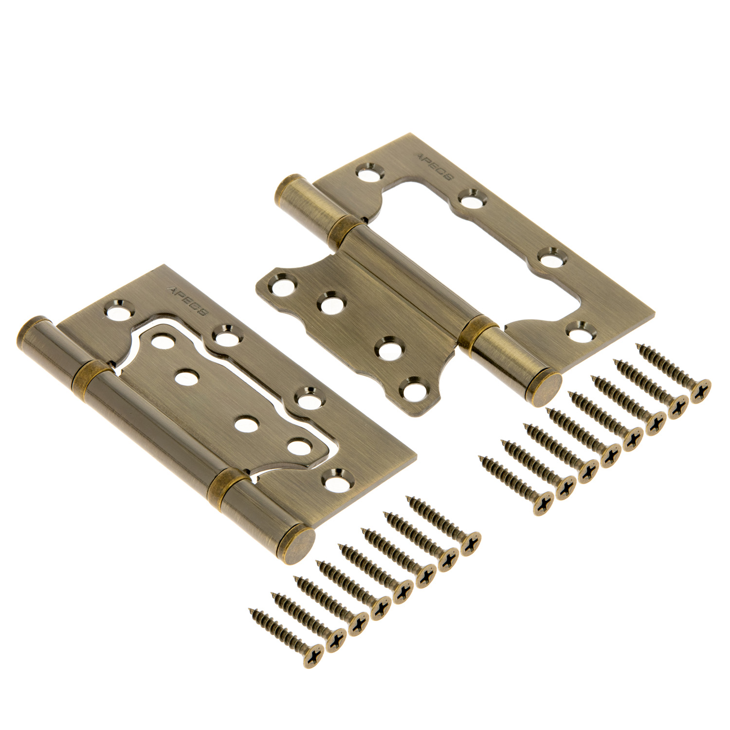 Петля без врезки 100*75*2,5мм БРОНЗА АВ (комплект 2шт.) АПЕКС *1/5/50