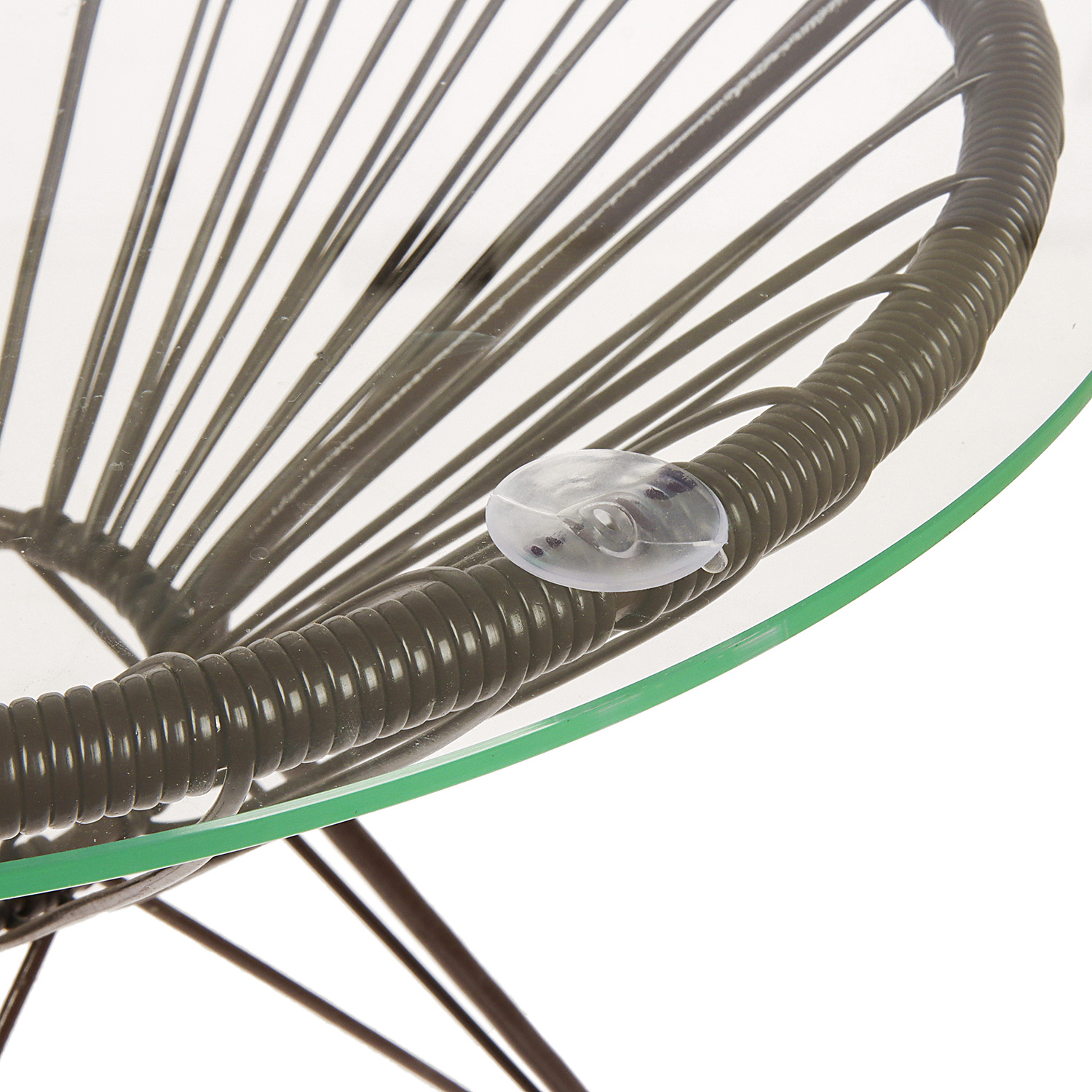 Набор дачной мебели "Ракушка" стол (стекло) 50 см + 2 кресла (до 120 кг), полиротанг коричневый *1