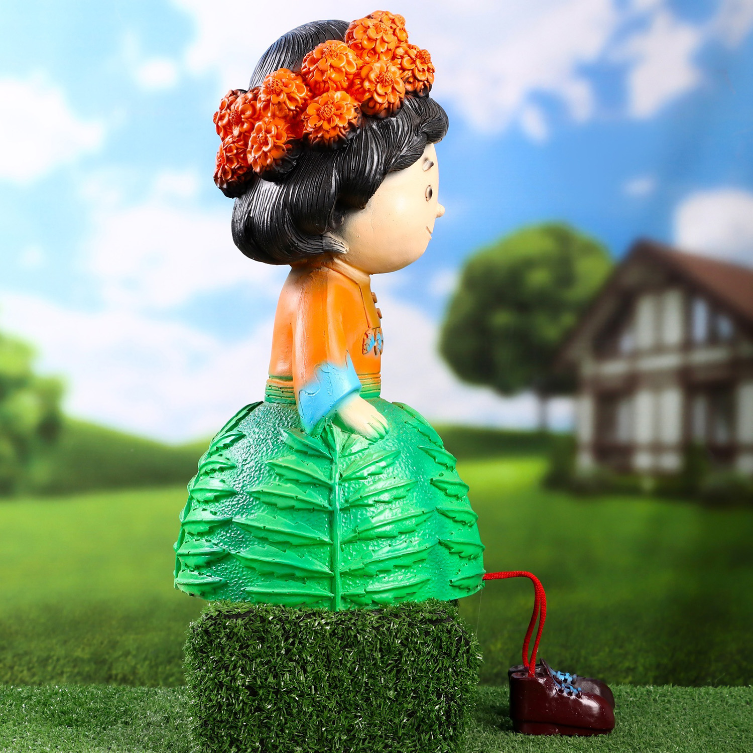 Садовая фигура "Гном бархатцы" 22х23х40см 10349486