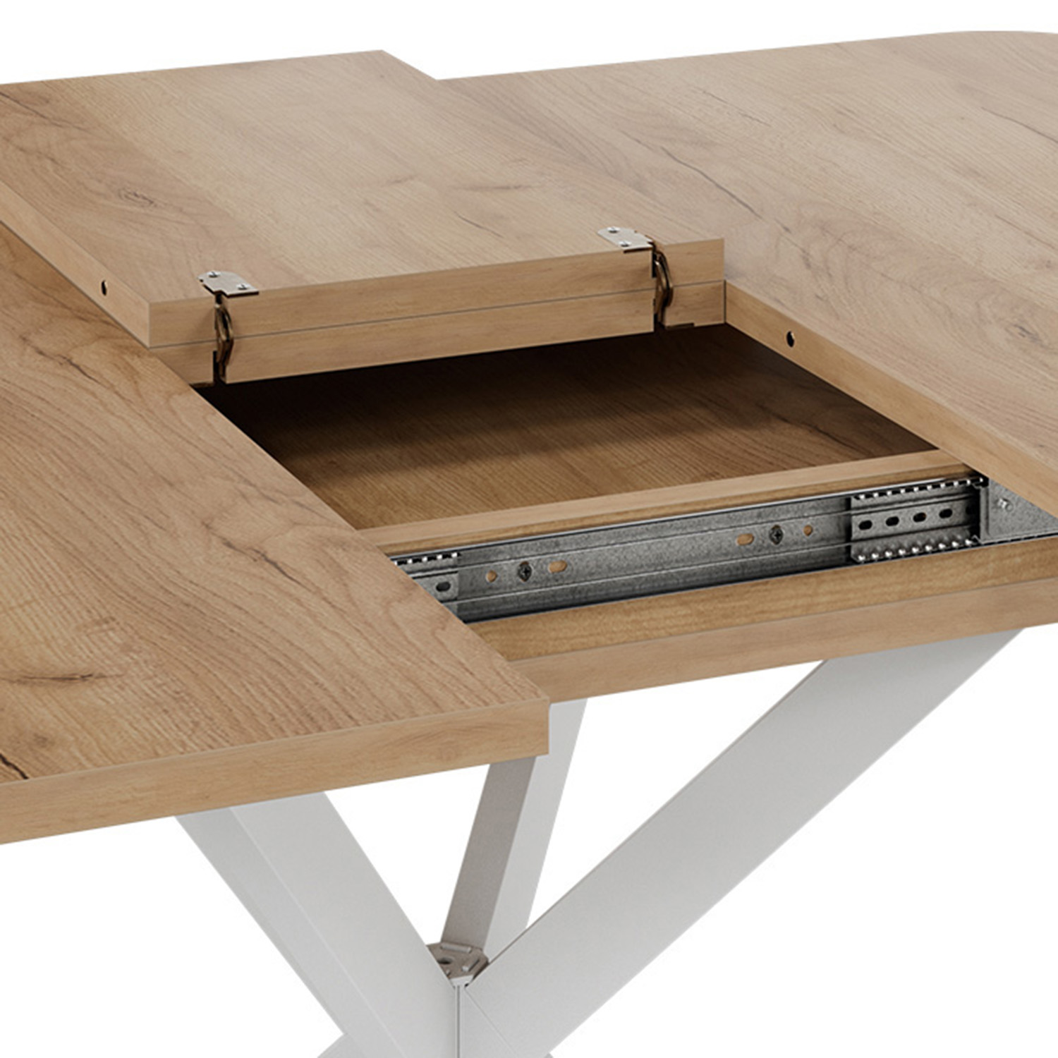 Стол обеденный прямоугольный раздв.Лиссабон Тип1 1000(+315)мм*1001*750мм Дуб Крафт золотой*1