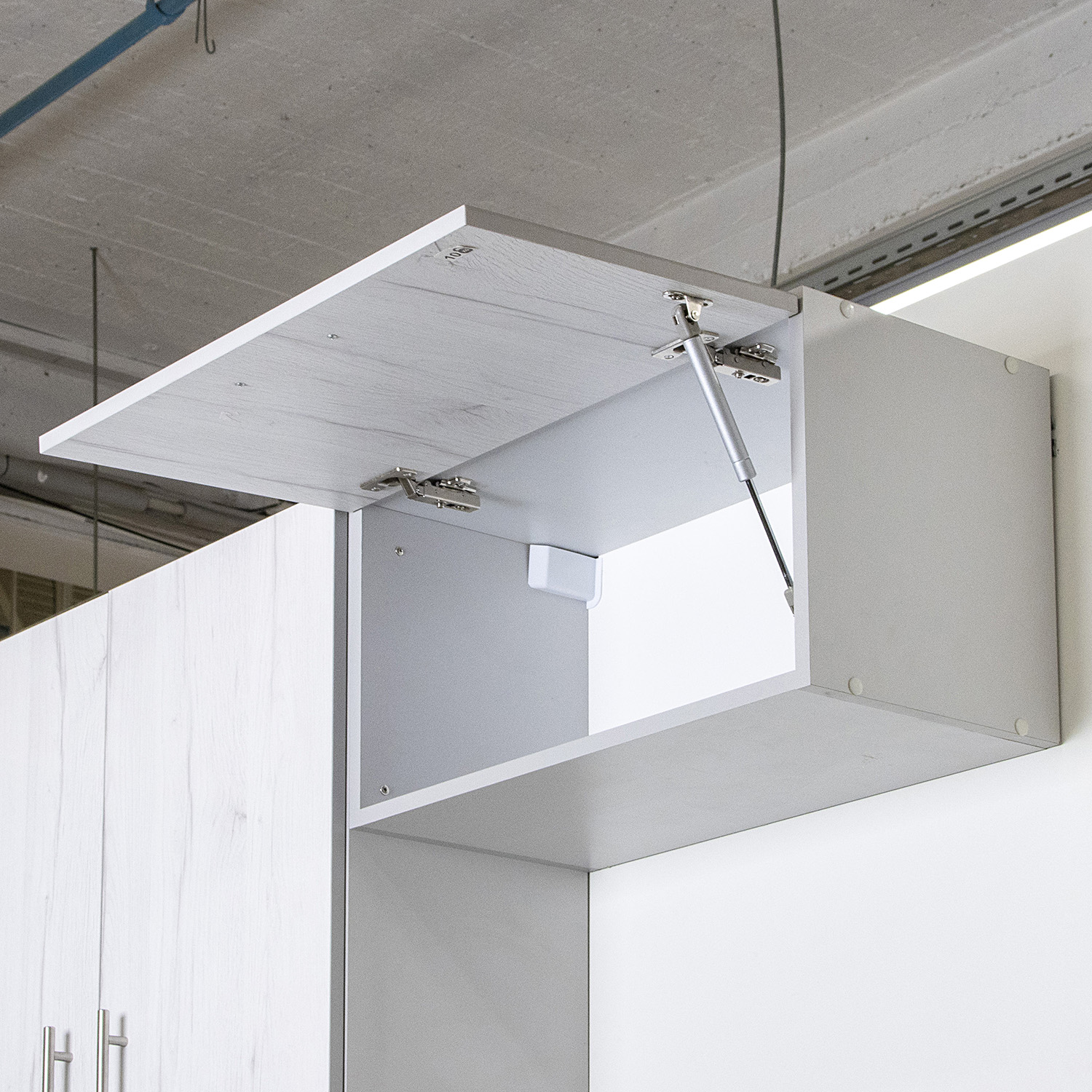 Шкаф навесной 600х338х290 мм BROZEX-WOOD Camellia, для вытяжки, с дверцей, серый / юта