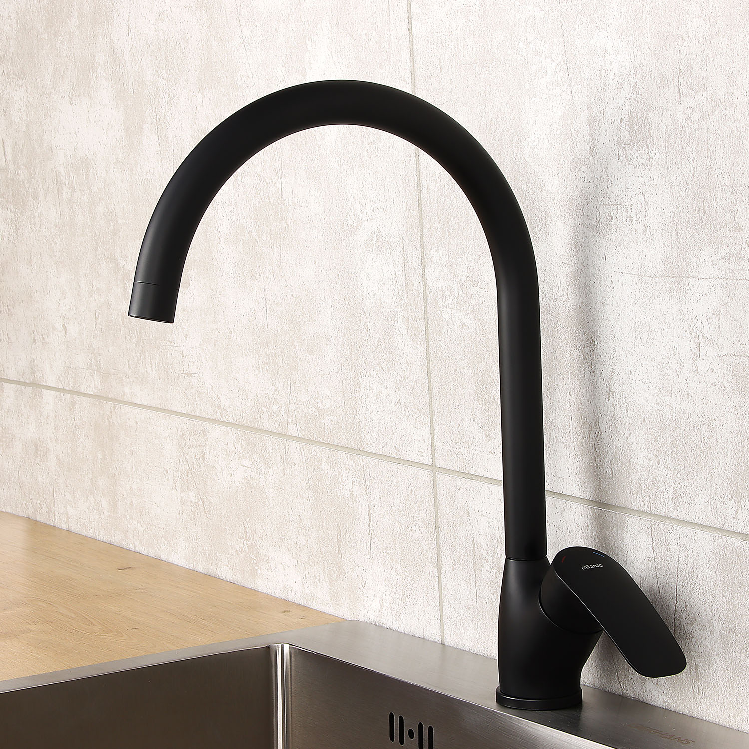Смеситель для кухни Milardo Rora черный матовый, высокий излив RORBL0JM05 *1/10 Смеситель для кухни Milardo Rora черный матовый, высокий излив RORBL0JM05 *1/10