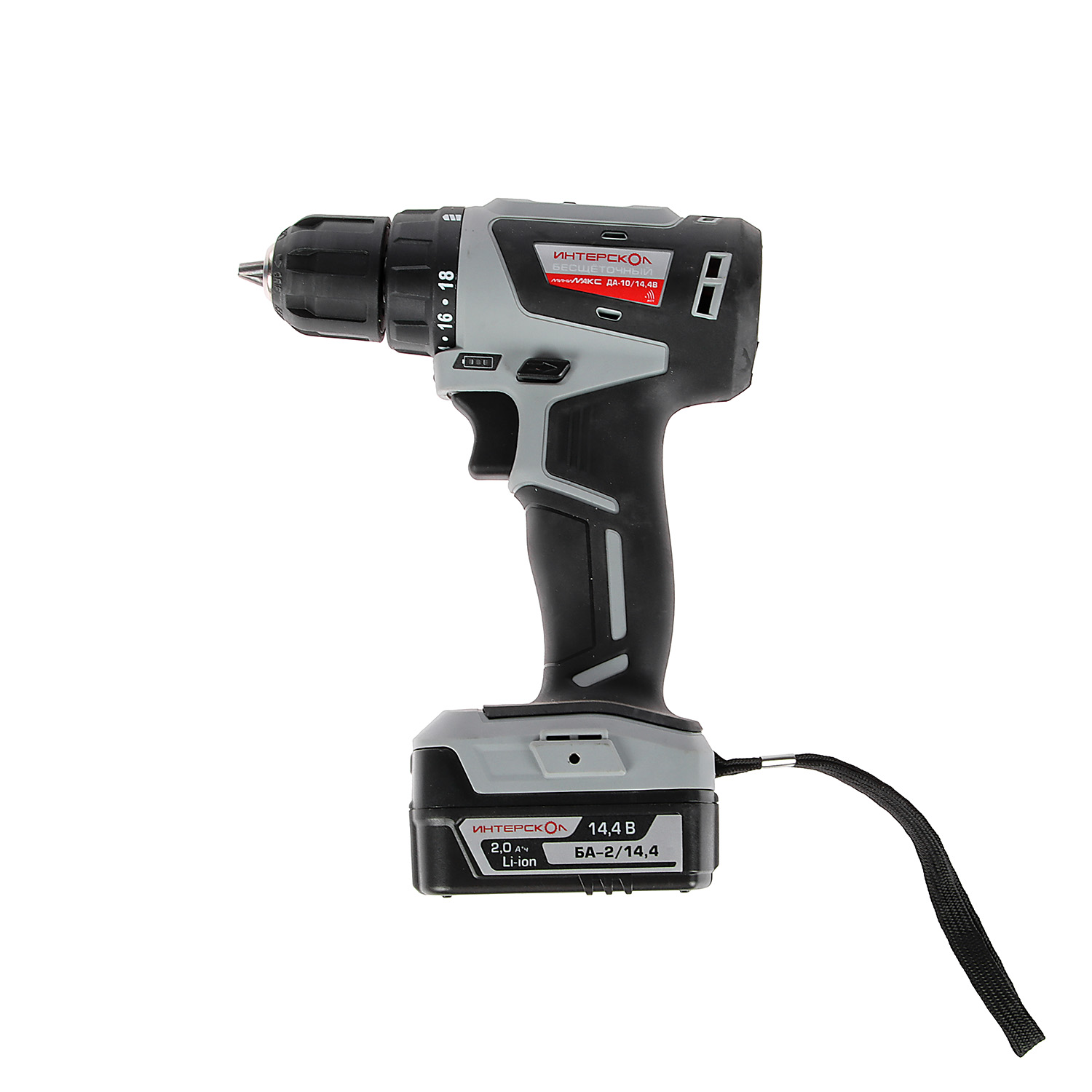 Дрель-шуруповерт 14,4В 2скор.0-450/0-1500об/мин 38Нм 2,0Ач 2аккум LI-ION ДА-10/14,4В ИНТЕРСКОЛ *1/6 Дрель-шуруповерт 14,4В 2скор.0-450/0-1500об/мин 38Нм 2,0Ач 2аккум LI-ION ДА-10/14,4В ИНТЕРСКОЛ *1/6