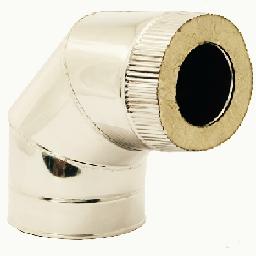 Отвод-сэндвич 90* 120х200 нерж./оцинк. 0,5мм, 0,5мм по кон. AISI 430/оц GS *1/5