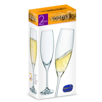 Набор бокалов для шампанского 230 мл Crystalex Bohemia София, 2 шт., стекло