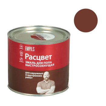 Эмаль алкидно-уретановая 1.9 кг для пола Расцвет, красно-коричневая, быстросохнущая