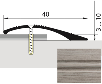 Порог-стык разноуровневый 40х900 мм Русский профиль, дуб леванте