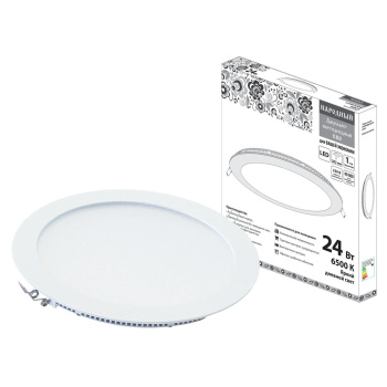 Светильник встраиваемый светодиодн."Даунлайт" СВО Народный 24Вт6500К бел TDM SQ0329-0244*1/15