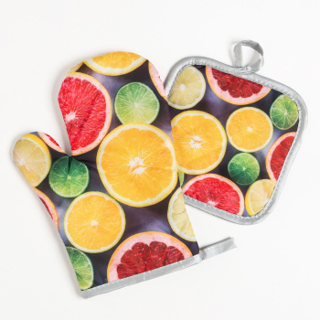 Варежка-прихватка 26*16см Цитрусовые 100% полиэстер Доляна *1