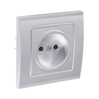Розетка Бриллиант СП 1-мест. серебро бз 16А IP20 UNIVersal 7949834