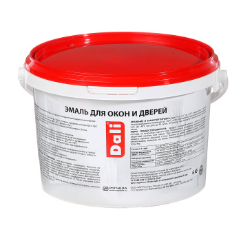 Эмаль акриловая 3 кг для окон и дверей DALI, белоснежная, полуматовая