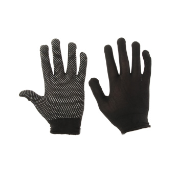 Перчатки нейлон с ПВХ точ 15кл 25 гр черные (4116Р)  *10/600