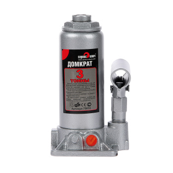 Домкрат гидравлический бутылочный 3т высота подъема 180-350 (кейс) (75033)  СЕРВИС КЛЮЧ *1/6