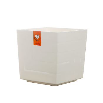 Кашпо 6.6 л Live in Green Квадро КВ20-10, 20х20х20 см, с дренажной вставкой, пластик, белый