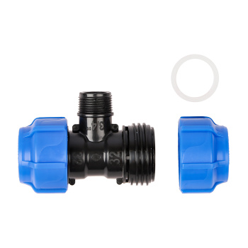 Тройник ПНД компрессия Ø 32х3/4"х32 наруж.резьба *1/25