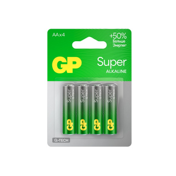 Элемент питания AA (LR06) GP Super Alkaline 15AA21-2CRSBC4, 4 шт. Элемент питания AA (LR06) GP Super Alkaline 15AA21-2CRSBC4, 4 шт.