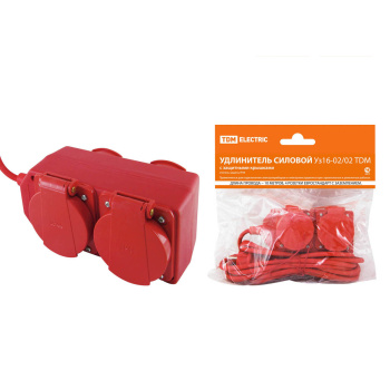 Удлинитель TDM ELECTRIC, 4 розетки, 20 м, ПВС, 3х1,0 мм2, IP44, 3500 Вт, заземление