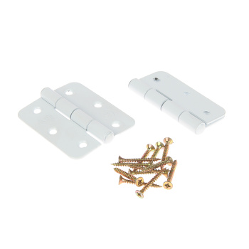 Петля полимер.ПН-60 белая (комплект 2 шт+саморезы) ДомоСтрой *1/150