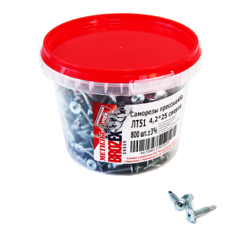 Саморезы прессшайба BROZEX ВЕДРО 4,2*25 сверло (800шт) *6