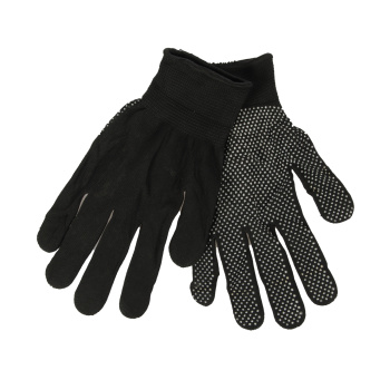 Перчатки нейлон с ПВХ точ 15кл 25 гр черные (4116Р)  *10/600