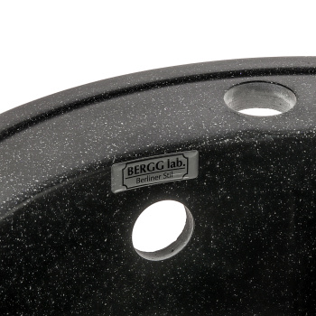 Мойка из искусственного камня глянцевая Венди Z4Q4 (черный) (435х435х200) Granit BERGG*1