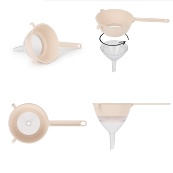 Сито фильтровальное с Воронкой, с ручкой пластм. д.130мм Бежевый М8316 (ЗПИ "Альтернатива") *1/20