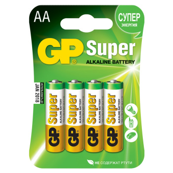 Элемент питания AA (LR06) GP Super Alkaline 15AA21-2CRSBC4, 4 шт. Элемент питания AA (LR06) GP Super Alkaline 15AA21-2CRSBC4, 4 шт.