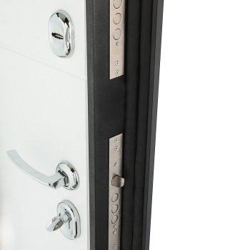 Дверь входная 2050х860х100 мм Дверной континент Новелло, правая, графит/белый