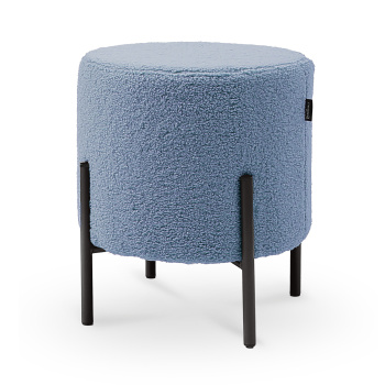 Пуф КРУГЛЫЙ 385х385х410мм СВЕТЛО-СИНИЙ Haushalt HPF2/С *1