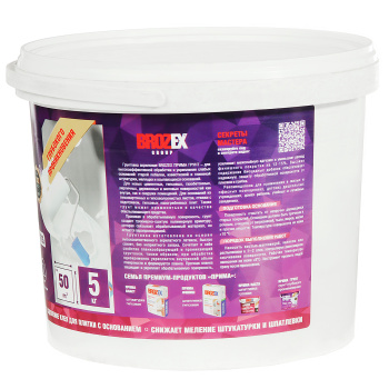 Грунтовка акриловая для внутренних и наружных работ 5кг ПРИМА BROZEX глубокого проникновения *1/60