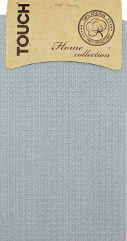 Полотенце вафельное 35*55см на хангере Крупная клетка серый 220г/м2 Touch *6 Полотенце вафельное 35*55см на хангере Крупная клетка серый 220г/м2 Touch *6