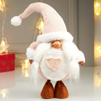 Кукла интерьерная "Бабусечка в розовом колпаке, с сердечком на переднике" 49х14х22 см 4166961