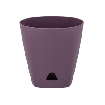 Кашпо пластм. "Amsterdam" 0,65л d верха 110мм h107мм прикор.полив Морозная слива ING6198МС *1/12