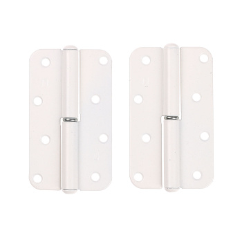 Петля полимер.ПН-110 белая левая (комплект 2 шт+саморезы) ДомоСтрой *1/150