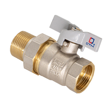 Кран шаровый 1/2" (Ø15) М/П бабочка с американкой СТМ (СТАНДАРТ) CWAFM012 *1/20/120 Кран шаровый 1/2" (Ø15) М/П бабочка с американкой СТМ (СТАНДАРТ) CWAFM012 *1/20/120