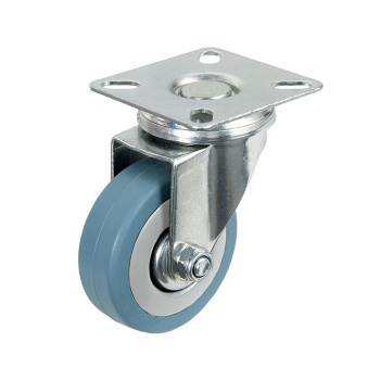 Опора колесная 50мм поворот. платф. крепл. серая резина *1/120