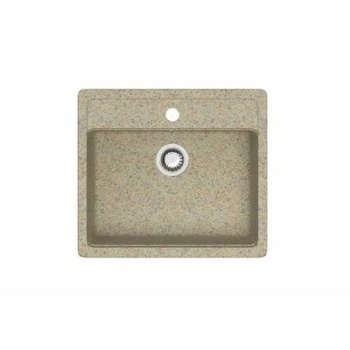 Мойка из искусственного камня прямоугольная песочная матовая AGATA 9/Q5 (570х505х200 мм) *1