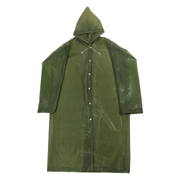 Дождевик-Плащ (EVA) повыш.прочн.,с капюш.,на кнопках шир.75см,дл.81см Зеленый HODY12 ("Komfi") *1/30