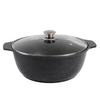 Кастрюля алюм. литая априг. Kukmara Мраморная темный жаровня 3,0л Стекл.кр. жмт32а(Кукмор)