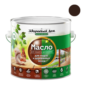 Масло для террас и деревянных полов Здоровый Дом Венге 1,8 л  *1/4/168